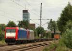 ITL Eisenbahngesellschaft mbH 185 CL-003 ITL und 185 534-5 OHE poltern am 24.07.10 mit einem Containerzug durch Hamburg-Unterelbe Richtung Hamburg-Waltershof.