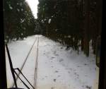 Akita Nairiku-Bahn, Nordabschnitt: weite Strecken fhren hier durch den prachtvollen nordjapanischen Wald, der im Schnee besonders geheimnisvoll wirkt.