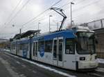 jena Stra�enbahnlinie 3 nach Jena-Ost am Paradiesbahnhof.(28.1.2010)