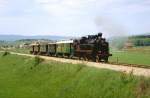 Histor.Zug von Ljubljana(Laibach) nach Novo Mesto mit Lok 17-006  (Henschel 1917 im Mai 1989.(Archiv P.Walter)