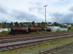 Einige nicht mehr genutzte Kesselwagen im Bahnhof von Port Alberni auf Vancouver Island am 29.08.2013. Dies Zweigstrecke der E&N Railway nach Port Alberni wird nur noch auf einem kurzen Abschnitt fr Dampflokfahrten befahren.