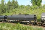 Gterwagen (Coilcar RFC) der AOK(ARKANSAS OKLAHOMA RAILROAD) am 14.8.2009 an der Meile 30 bei Milton.