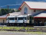 Der Schienenbus macht am 01.09.2013 Mittagspause im Bahnhof von Lillooet.