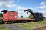 Kanada / New Brunswick: Schienendrehkran der Canadian Pacific Railway, abgestellt im Eisenbahnmuseum in Hillsborough (New Brunswick Railway Museum) in Kanada.