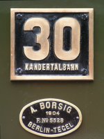Beschilderung des Chanderli (T3/Borsig 1904) von der Kandertalbahn. (26.09.2004)  ...