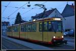 Endstelle Durlach Turmberg mit Badewanne 125. Aufgenommen am 22.01.10  ...