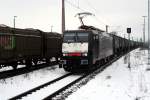 ES 64 F4-288 mit Kesselwagenzug in Richtung Wustermark 24.2.2010  ...