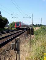 kbs-495-linke-rheinstrecke-kleve-koln Doppelstockeinheit ohne Zielanzeiger von Krefeld nach Neuss unterwegs am 18.7.2010