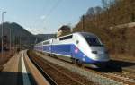 TGV Duplex 4709 ist als Testfahrt am 03.06.2012 in Lambrecht ...