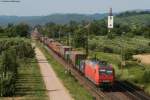 kbs-703-rheintalbahn-offenburg-basel 145 047-7 mit einem KLV gen S�den bei Denzlingen 14.7.10