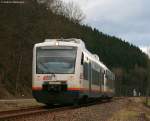 kbs-721-kinzigtalbahn VT 518 und 530 der OSB als OSB87353 (Bad Griesbach(Schwarzwald)-Fr eudenstadt Hbf) vor Hausach 21.2.10 Gru� an den Tf
