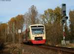 kbs-727-hollentalbahn VT 234 der HzL als HzL85854 (Immendingen-Br�unlingen Bahnhof)  am Esig Donaueschingen 27.10.09