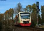 VT 234 der HzL als HzL85871 (Br�unlingen Bahnhof-Geisingen-Leipferdingen) am Esig ...