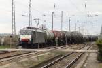 kessel--und-silozuge MRCE ES 64 F4-034 (189 934) mit einem Kesselwagenzug nach Stendell, Passow 09.04.2010