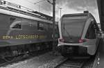konstanz Bern L�tschberg Simplon Ae 6/8 205 gegen Thurbo Gtw nach Kreuzlingen.
Ein Experiment ~ Konstanz, 2. Mai 2010.