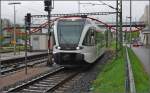 Thurbo-GTW 730-7 bei der Einfahrt nach Konstanz am 2. Mai ...