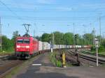 145 016 fuhr am 5. Juni mit einem Containerzug Richtung ...