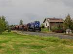 Die 2062 026 mit einem Güterzug am 06.10.2015 bei der Ausfahrt aus Mala Subotica.