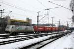 185 562 von ITL am 6.2.2010. mit einem Containerzug in ...