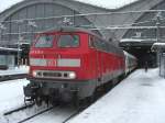 BR 218 836-5 f�hrt am 07.01.09 als Steuerwagenersatz den K�lner ...