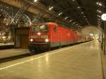 143 218-6 mit dem RE nach Erfurt im Hbf Leipzig ...