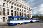 Triebwagen 30144 und 30155 der Rigaer Straßenbahn am 18.09.2019