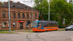Straßenbahn 71-623-02 #002 der Linie 4 am 21.06.2022, 18. novembra iela, Daugavpils