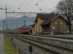 Vom schweizerischen Buchs ins sterreichische Feldkirch verluft der lngste Streckenabschnitt der Vorarlbergbahn durch das Frstentum Lichtenstein. Am 15.11.2014 passiert der RJ 167 auf der Fahrt von Zrich nach Wien den Bahnhof Nendeln, einen von insgesamt drei Bahnhfen/Haltestellen in Lichtenstein.