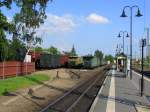 Abgestellte Fahrzeuge der L��nitzgrundbahn in Radebeul Ost; 25.05.2010  ...