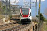 RABe 524 102 auf der L�tschberg S�drampe; 20.04.2010  ...