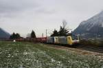 Lokomotion 189 905 und 185 662 mit dem Winner am 05.12.2009 bei Niederaudorf.