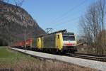 Lokomotion 189 901 + 903 mit DGS 43139 am 7.4.2010 bei Niederaudorf.