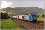lte-logistik--und-transport-gmbh-lte LTE 185 528 brachte am 12.6.2010 den Kaolinzug 48983 von Antwerpen nach Gratkorn. Die Aufnahme entstand 2 Minuten, nachdem die Sonne hinter den H�geln verschwand in Deutschfeistritz.