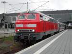 218 307-7 mit IC 2120 von Frankfurt(Main)Hbf Richtung Puttgarden kurz ...