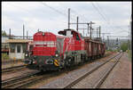 CFL Cargo 310 drückt hier am 24.5.2023 einen Schrottzug am Bahnhof Belval Universite in den Werkbereich des angrenzenden Stahlwerks.