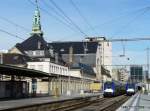Triebzüge 313 & 338 sind vor kurzem im Bahnhof von Luxemburg angekommen, der Zug rechts wird bald seine Arbeit nach Nancy Ville aufnehmen, der andere wird in den Abstellbahnhof für eine Ruhepause gefahren. 03.02.08