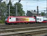 E-Lok 4008 verlsst mit ihrem Zug den Bahnhof von Ptange in Richtung Rodange am 17.08.08.