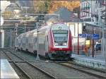 Der Steuerwagen 015 fotografiert bei der Einfahrt in den Endbahnhof Wiltz am 03.01.09.