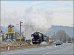 Die Dampflok 5519 befindet sich am 14.12.08 mit dem  Chrstdagszuch  am Haken auf dem Streckenabschnitt Diekirch-Ettelbrck. (Jeanny)