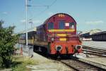 Am 7.9.1996 rangiert CFL 804 eine luxembourgische Wagengarnitur im   Bereich des Abstellbahnhofs der Hauptstadt.