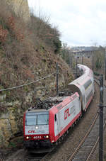 CFL 4011 mit RB 3614 Luxembourg - Diekirch am 3. Januar 2015.