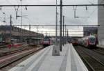 Ein seltenes Bild: Nur CFL Zge im nrdlichen Teil des Bahnhofs von Luxemburg.