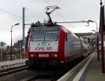 Lok 4003 wird in wenigen Minuten ihren Zug RB 3235 ber Kautenbach  in Richtung Luxemburg schieben.
