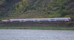 Eine E-Lok 4006 mit Dostoswagen und CFL - Steuerwagen am Ende bei Sankt Aldegund an der Mosel Richtung Koblenz am 16.10.2012 gesehen.