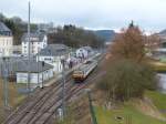 Wiltz liegt inmitten schnster Landschaften, hier fhrt Zug 2016 als RB Richtung Kautenbach aus. 9.4.2013