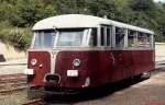 Der Uerdinger VT 95-Prototyp Z 151 (ex CFL) im Bahnhof Fond-de-Gras der gleichnamigen Museumsbahn (Juli 1988).