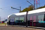 Tag der Offenen Tür im Centre de remisage et de maintenance von LUXTRAM S.A. in Luxembourg-Kirchberg am 23.09.2017 - Verschiedene Farben für die Türen der CAF Urbos von LUXTRAM S.A. (Jeanny)