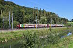CFL 2009 und 2010 rollen entlang der Alzette und erreichen in Kürze Mersch auf ihrem Weg von Diekirch nach Luxembourg Ville.