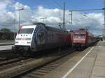 Magdeburg (alle Bahnh�fe) BR 101 144-4 und BR 101 041-2 stehen mit ihren IC (Richtung Leipzig und Hannover) am 04.05.09 um 15:00 im Magdeburger Hbf zur Abfahrt bereit.