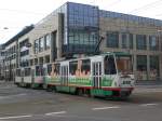 magdeburg Stra�enbahnlinie 2 nach Alte Neustadt an der Haltestelle Alter Markt.(18.2.2010)